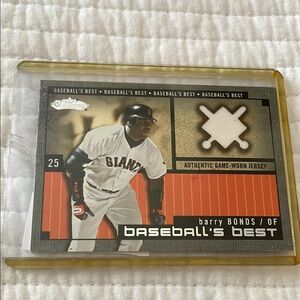 2002 Fleer Barry Bonds Baseball's Best Authentic Game-Worn Jersey Card
